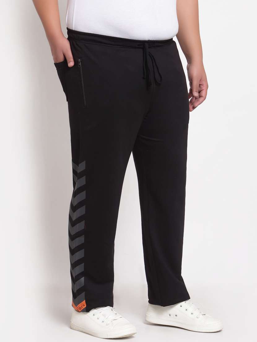 black solid track pant - 18172072 -  Standard Image - 1