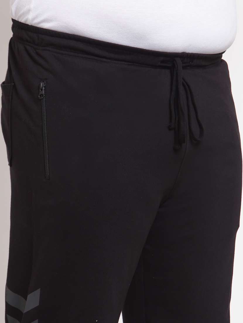 black solid track pant - 18172072 -  Standard Image - 4