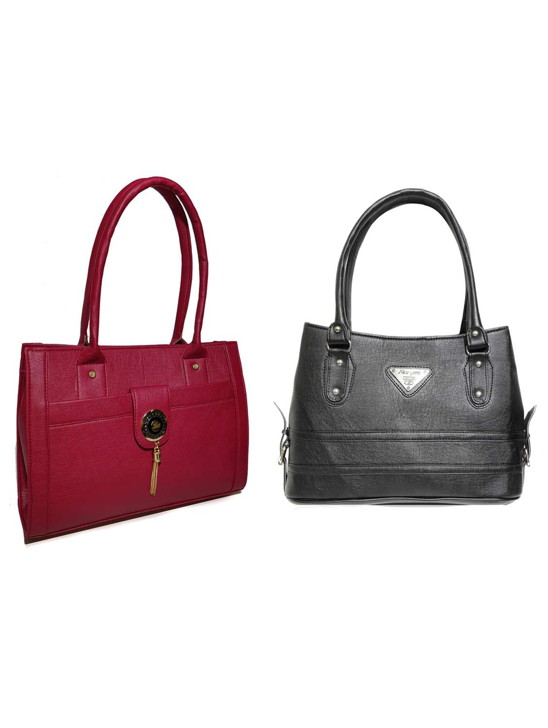 multi colored leatherette (pu) combo handbag