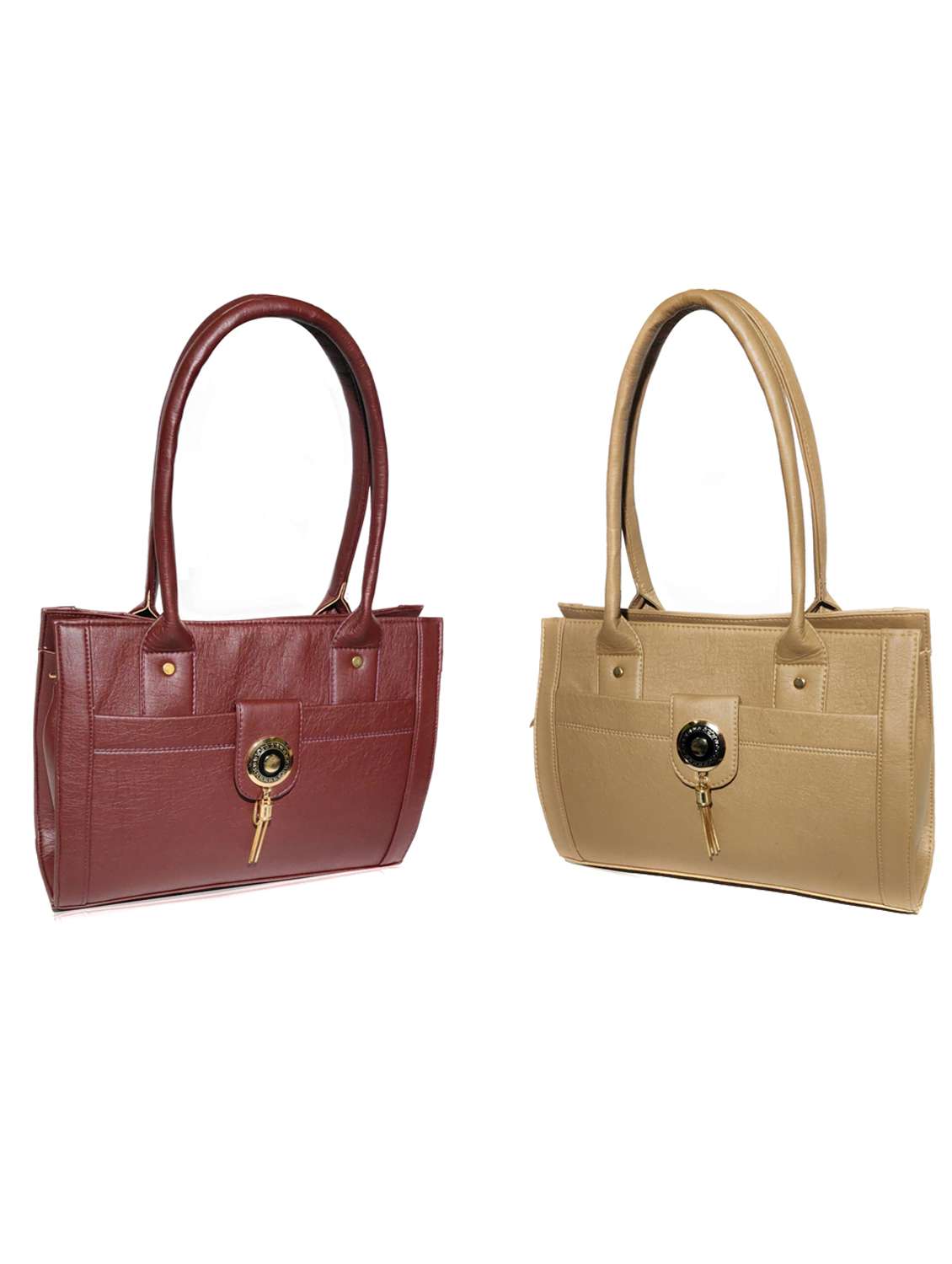 multi colored leatherette (pu) combo handbag