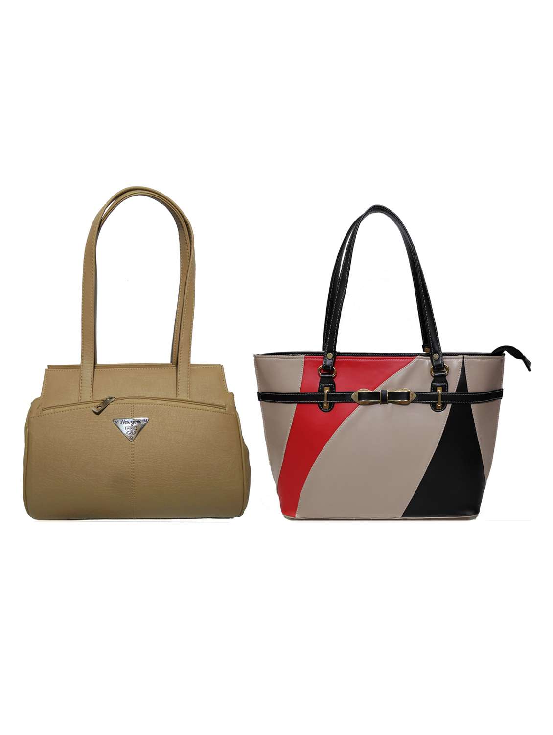 multi colored leatherette (pu) combo handbag