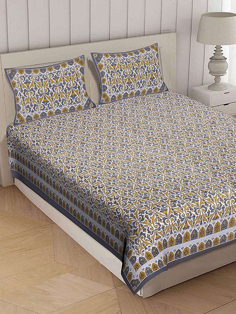 brask india 100% cotton 280 thread count king size double bedsheet with two pillow covers (bedsheet size 90 x 108 inch) (green) - 18172497 -  Standard Image - 1