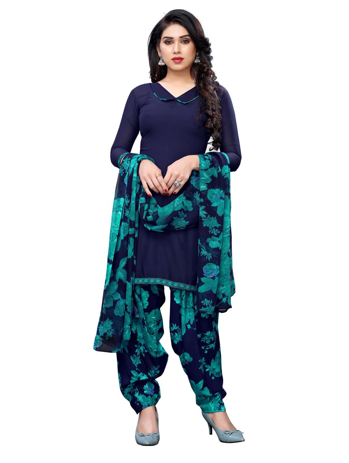 navy crepe unstitched suit