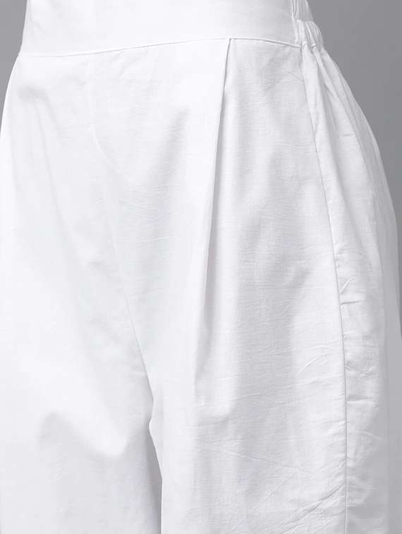 ada hand embroidered yellow/white cotton lucknowi chikankari unstitched suit piece	 - 18172879 -  Standard Image - 4