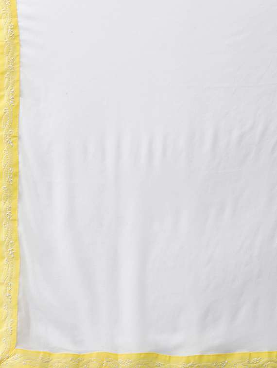ada hand embroidered yellow/white cotton lucknowi chikankari unstitched suit piece	 - 18172879 -  Standard Image - 6