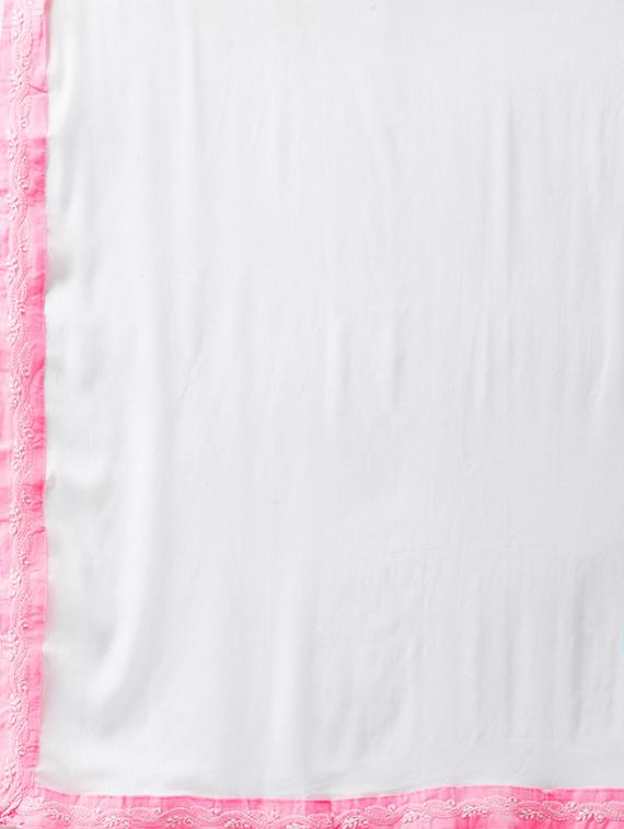 ada hand embroidered pink/white cotton lucknowi chikankari unstitched suit piece - 18172880 - Standard Image - 6