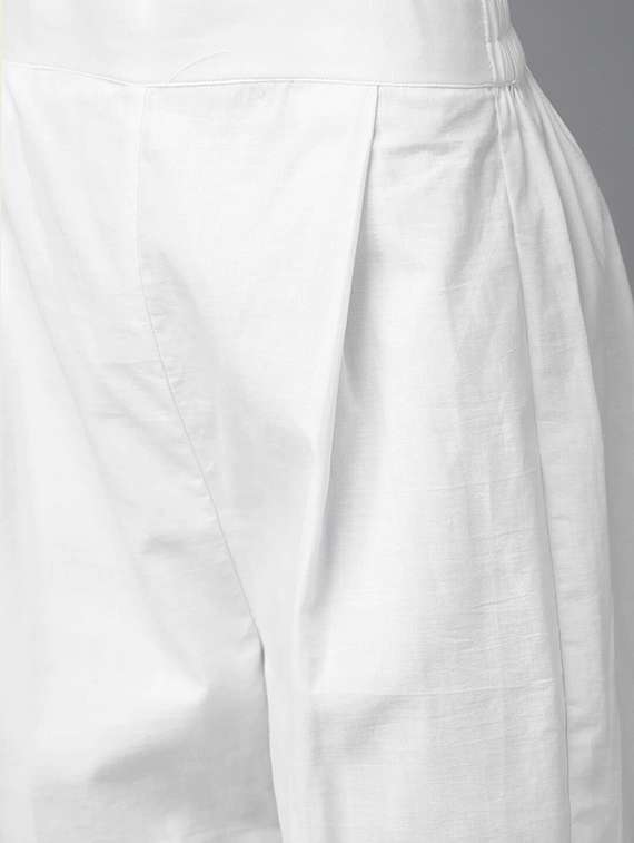 ada hand embroidered green/white cotton lucknowi chikankari unstitched suit piece	 - 18172883 -  Standard Image - 4
