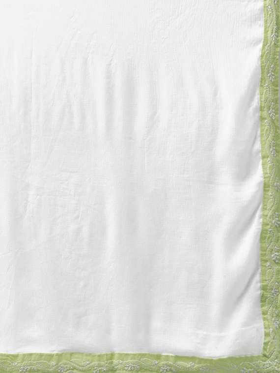 ada hand embroidered green/white cotton lucknowi chikankari unstitched suit piece	 - 18172883 -  Standard Image - 6