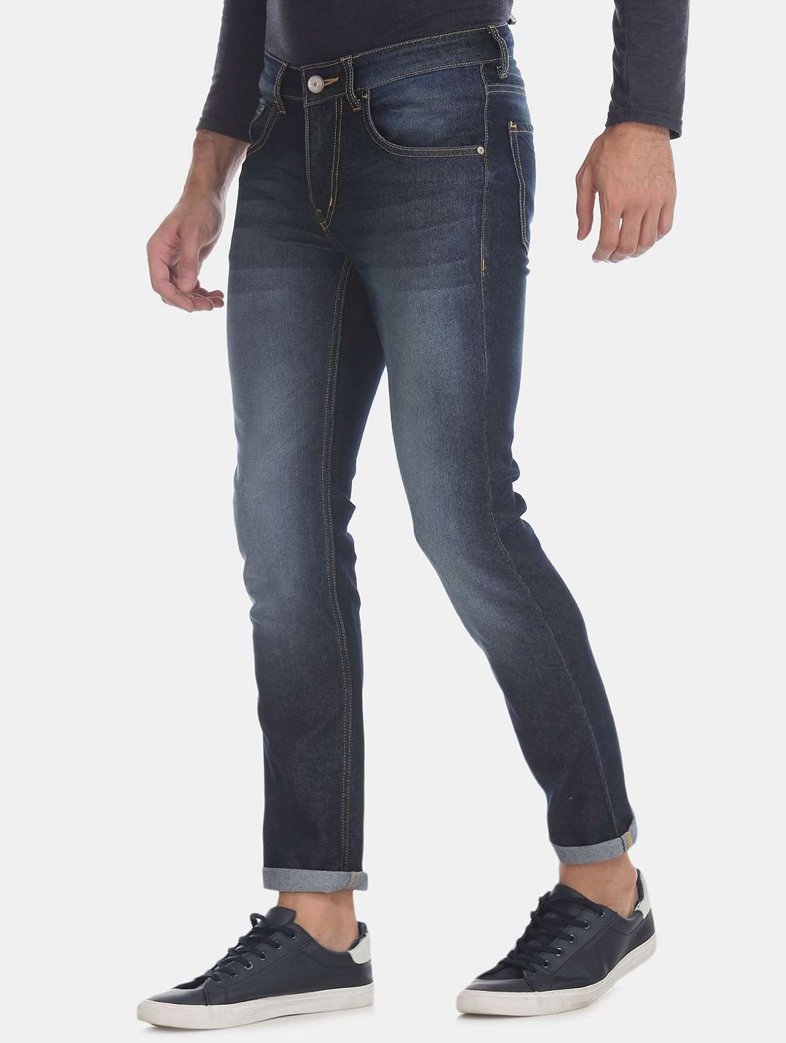 dark blue stone washed jean - 18173422 - Standard Image - 1
