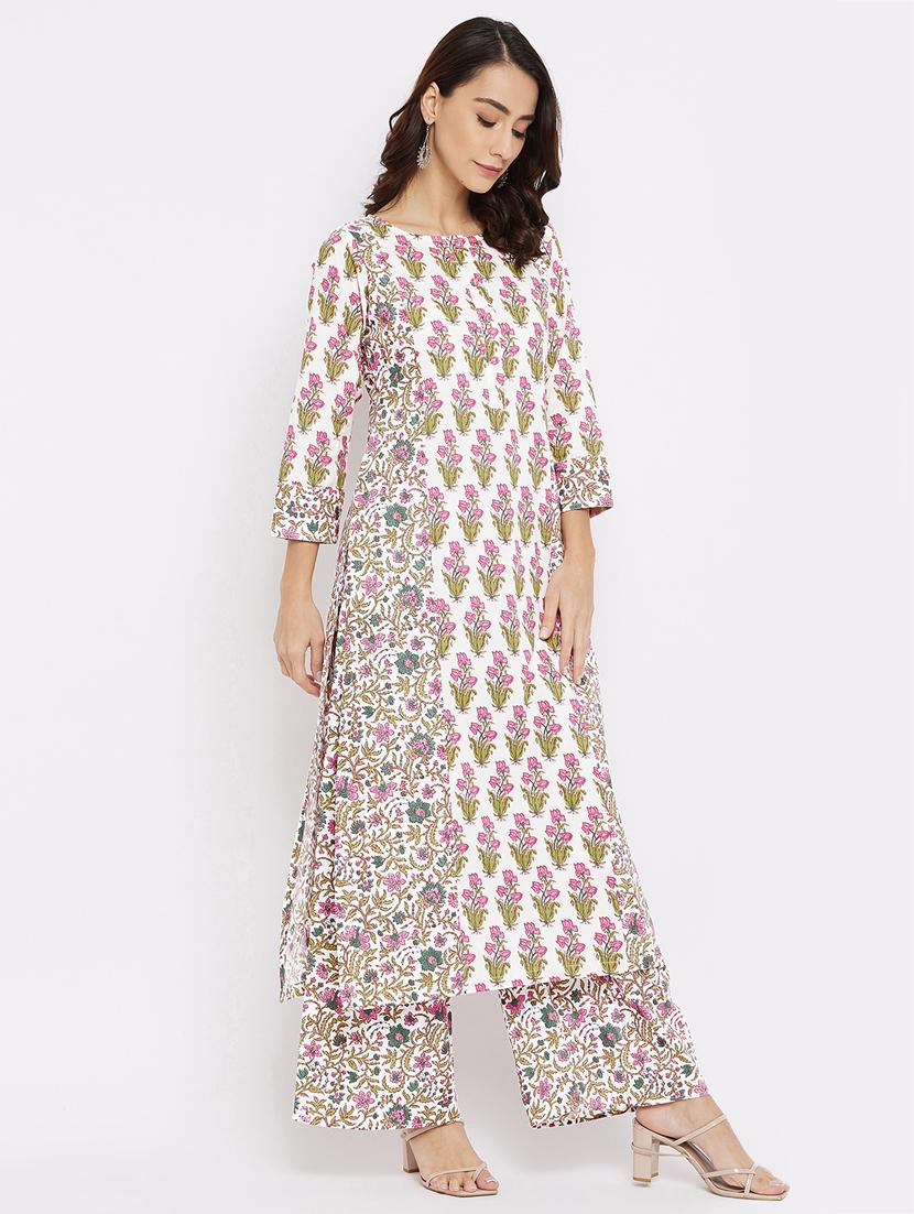 floral printed kurta palazzo set - 18177012 -  Standard Image - 1