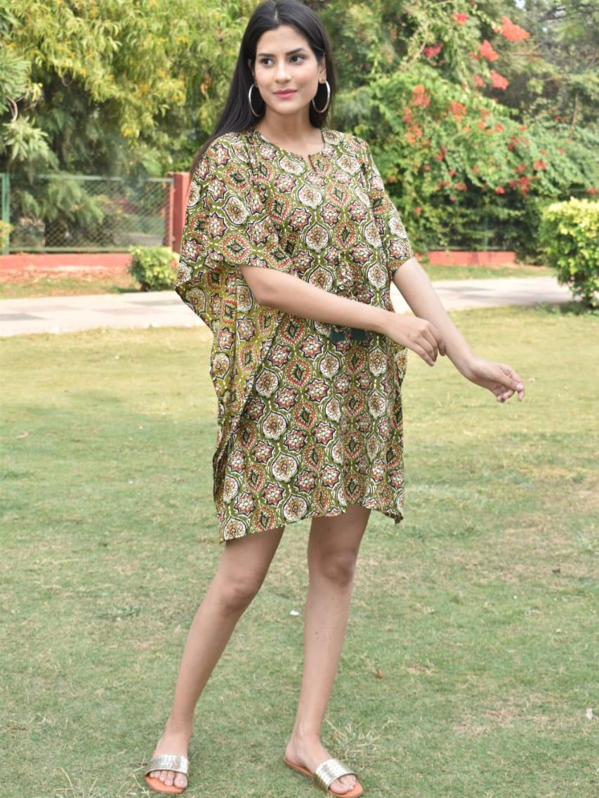 exclusive hand block printed kaftan - 18177594 - Standard Image - 1