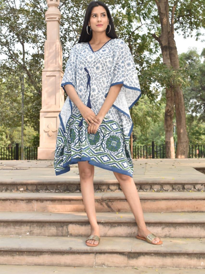 exclusive hand block printed kaftan  - 18177597 -  Standard Image - 1