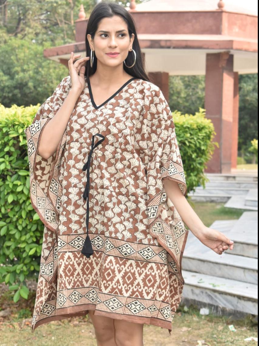 exclusive hand block printed kaftan  - 18178159 -  Standard Image - 1