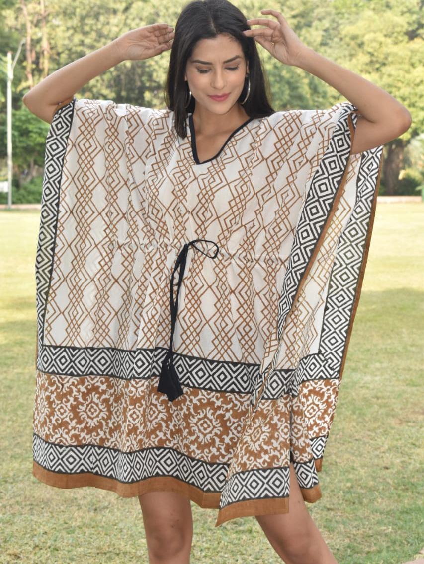 exclusive hand block printed kaftan  - 18178168 -  Standard Image - 1