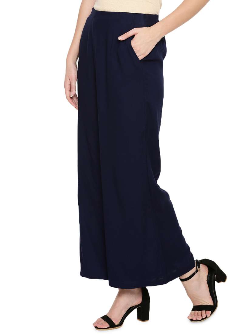 navy blue straight palazzo - 18178669 -  Standard Image - 1