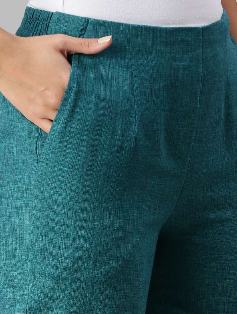 white cotton tapered pant - 18178796 -  Standard Image - 4