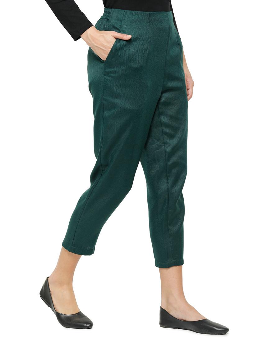 green rayon trousers - 18178810 - Standard Image - 1