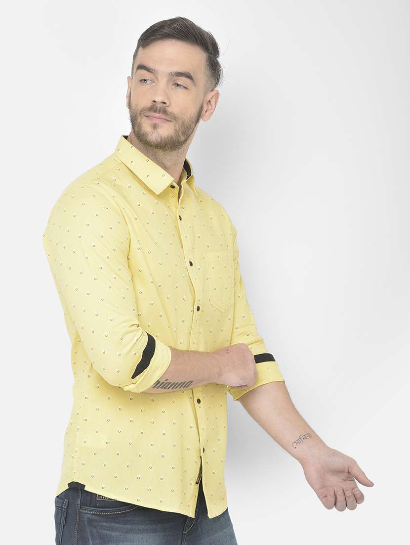 yellow solid casual shirt - 18178848 - Standard Image - 1