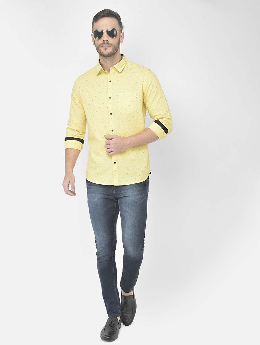 yellow solid casual shirt - 18178848 - Standard Image - 4