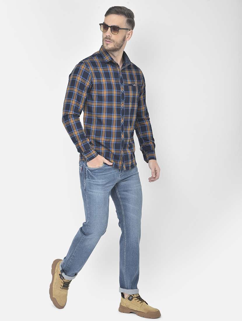 blue checked casual shirt - 18178853 -  Standard Image - 4