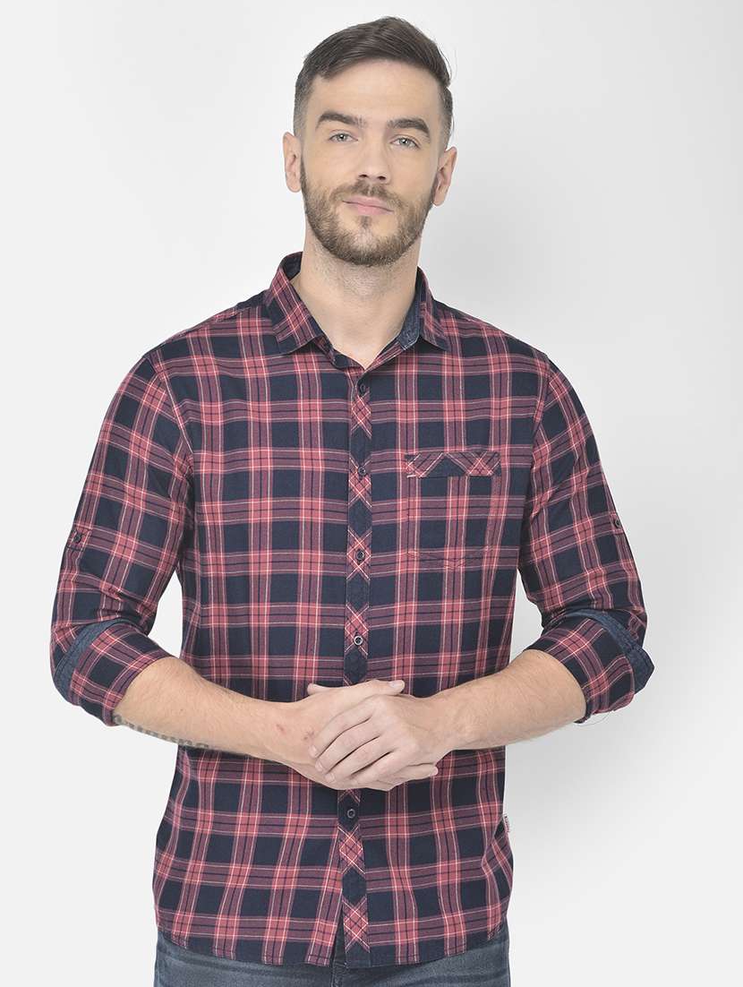 red checked casual shirt