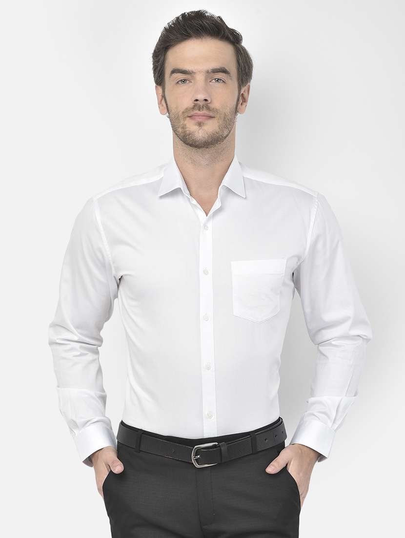 white solid formal shirt