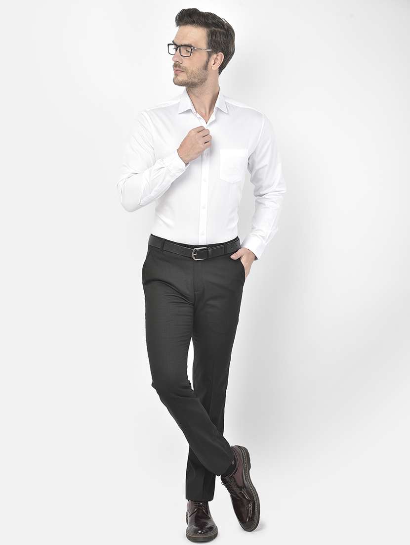 white solid formal shirt - 18178873 -  Standard Image - 4