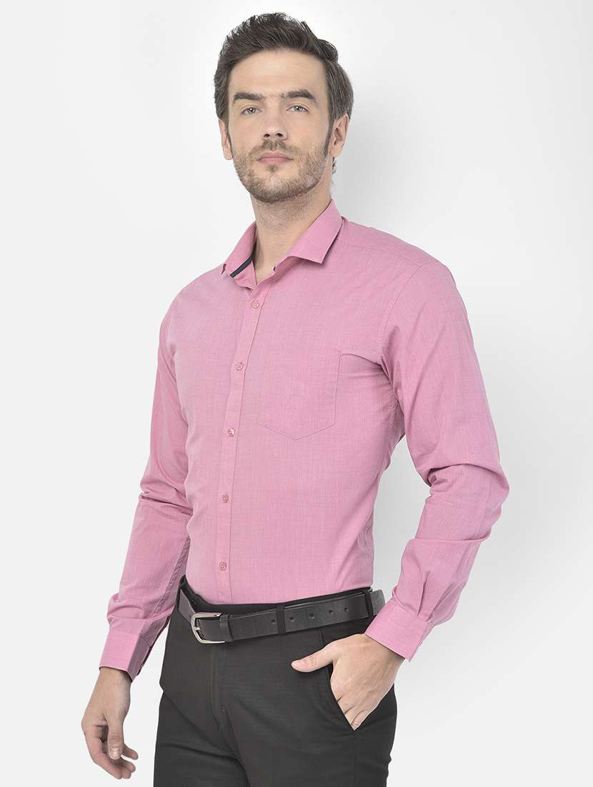 pink solid formal shirt - 18178877 -  Standard Image - 1