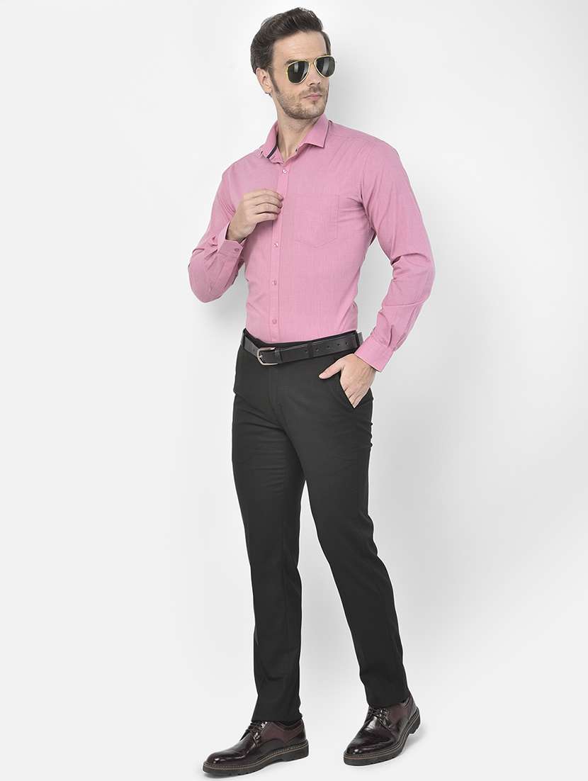 pink solid formal shirt - 18178877 - Standard Image - 4