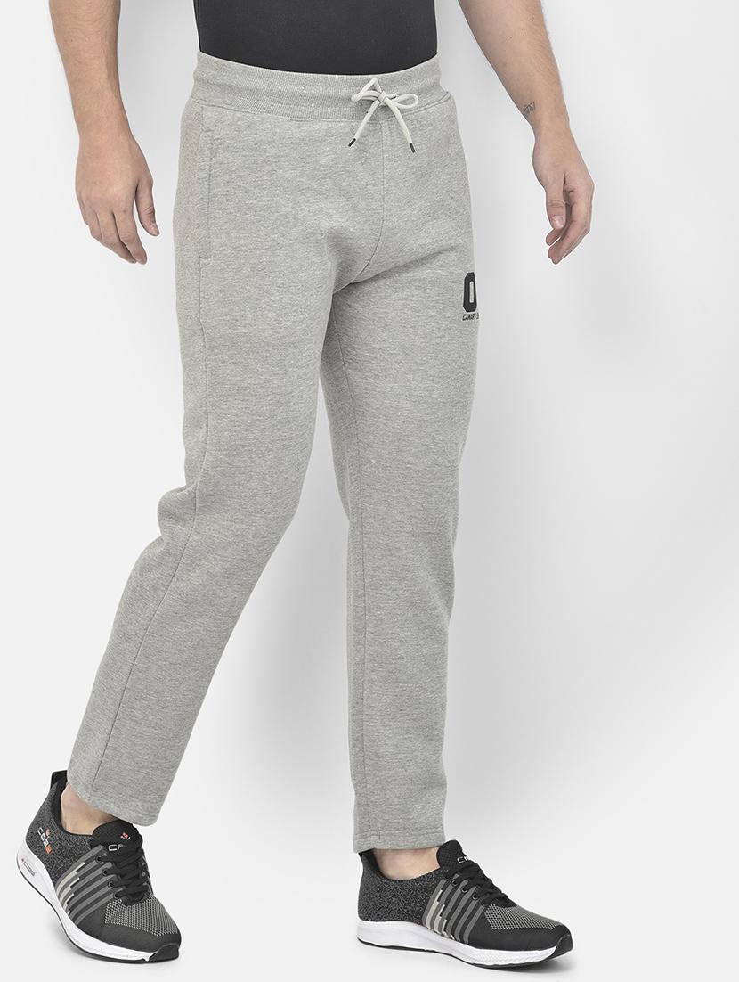 grey solid full length track pant - 18178930 - Standard Image - 1
