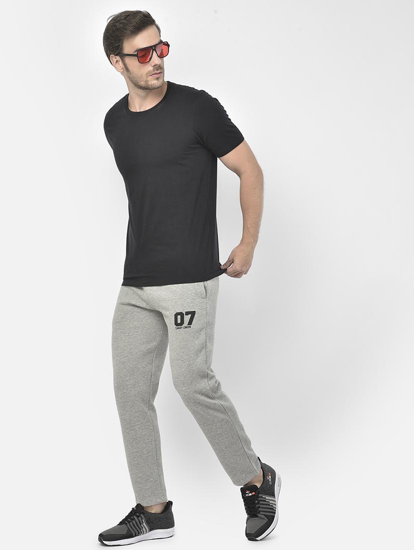 grey solid full length track pant - 18178930 - Standard Image - 4
