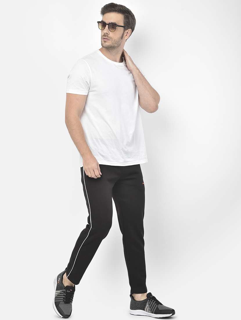 black solid full length track pant - 18178932 - Standard Image - 4
