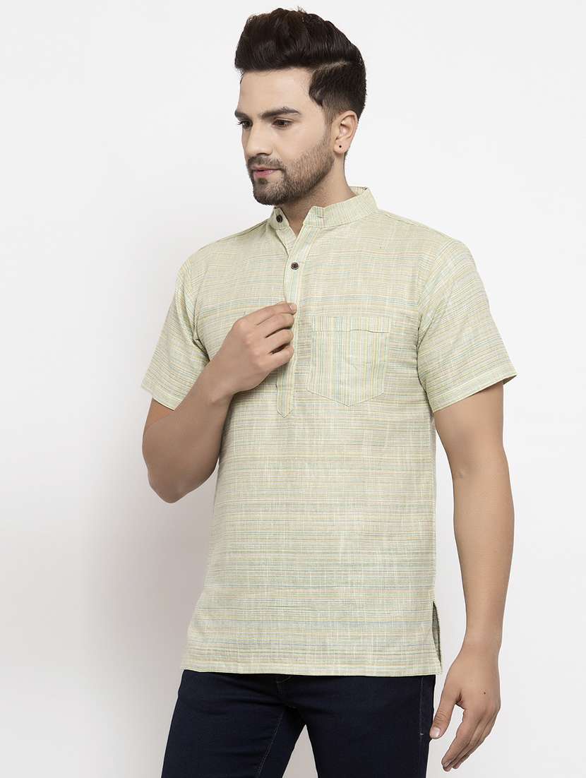 green solid short kurtas kurta - 18179166 -  Standard Image - 1