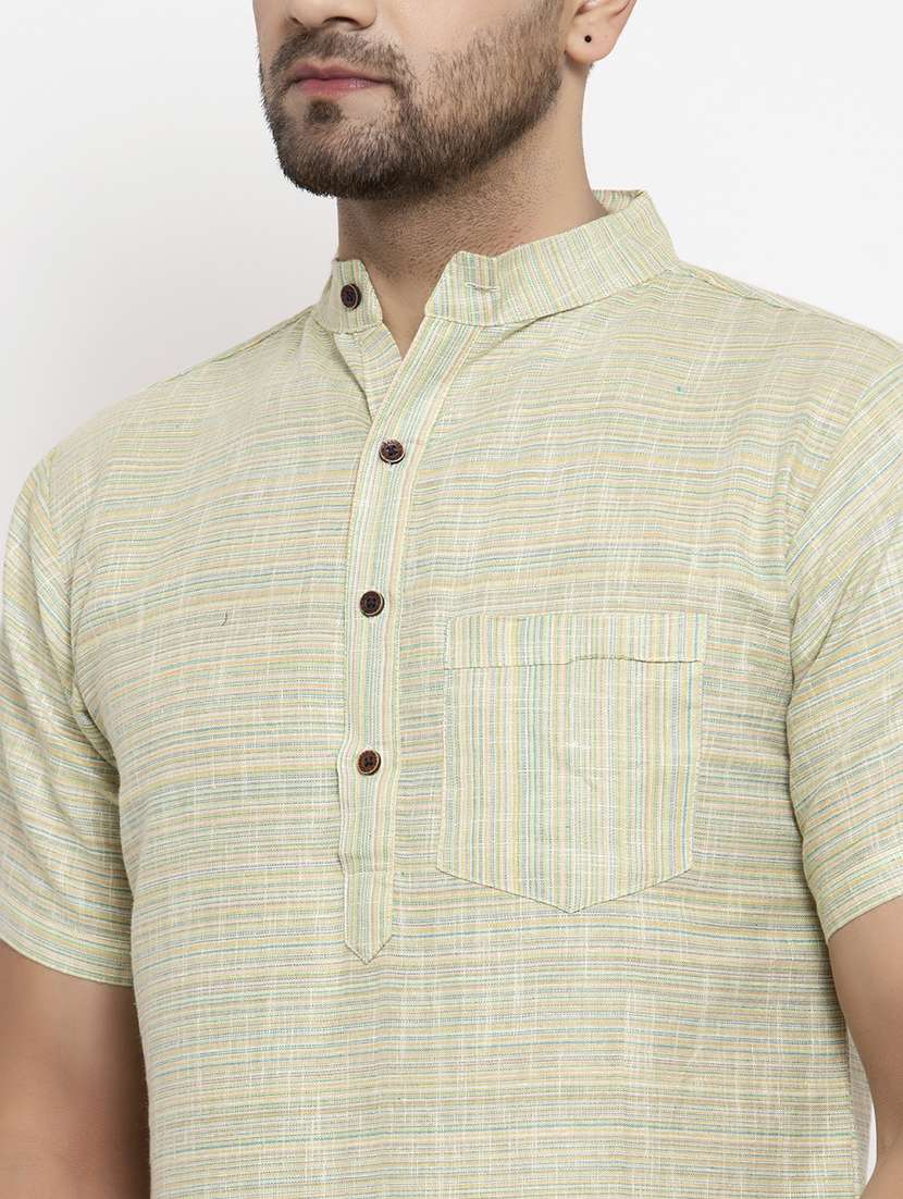 green solid short kurtas kurta - 18179166 -  Standard Image - 4