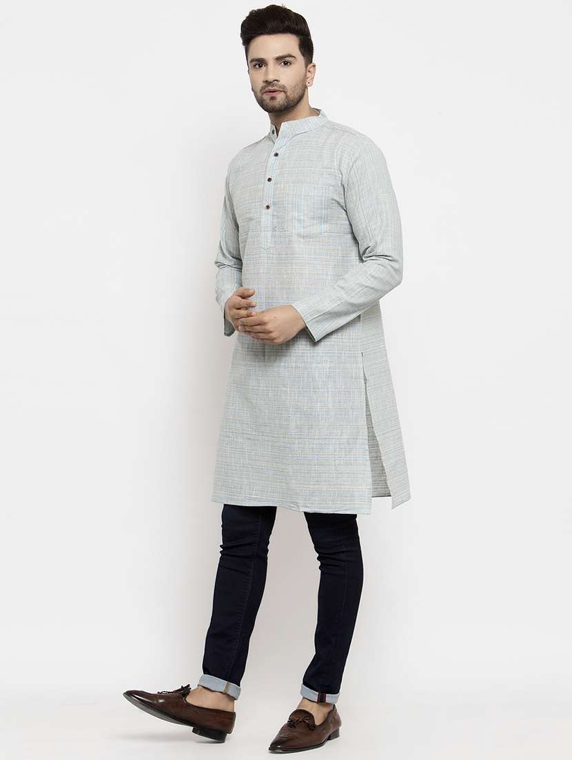 light solid cotton long kurtas kurta - 18179167 -  Standard Image - 1
