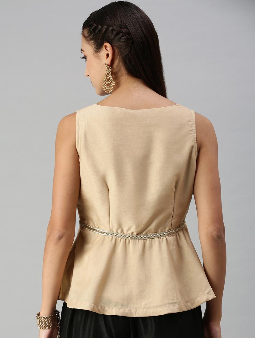 women's peplum round neck top - 18179284 -  Standard Image - 1
