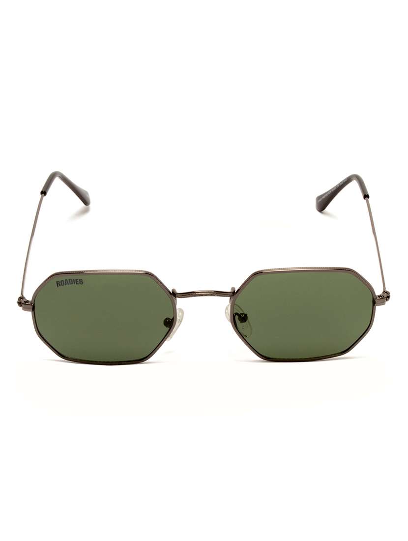 roadies rd-207-c4 hexagonal sunglasses uv400 protection