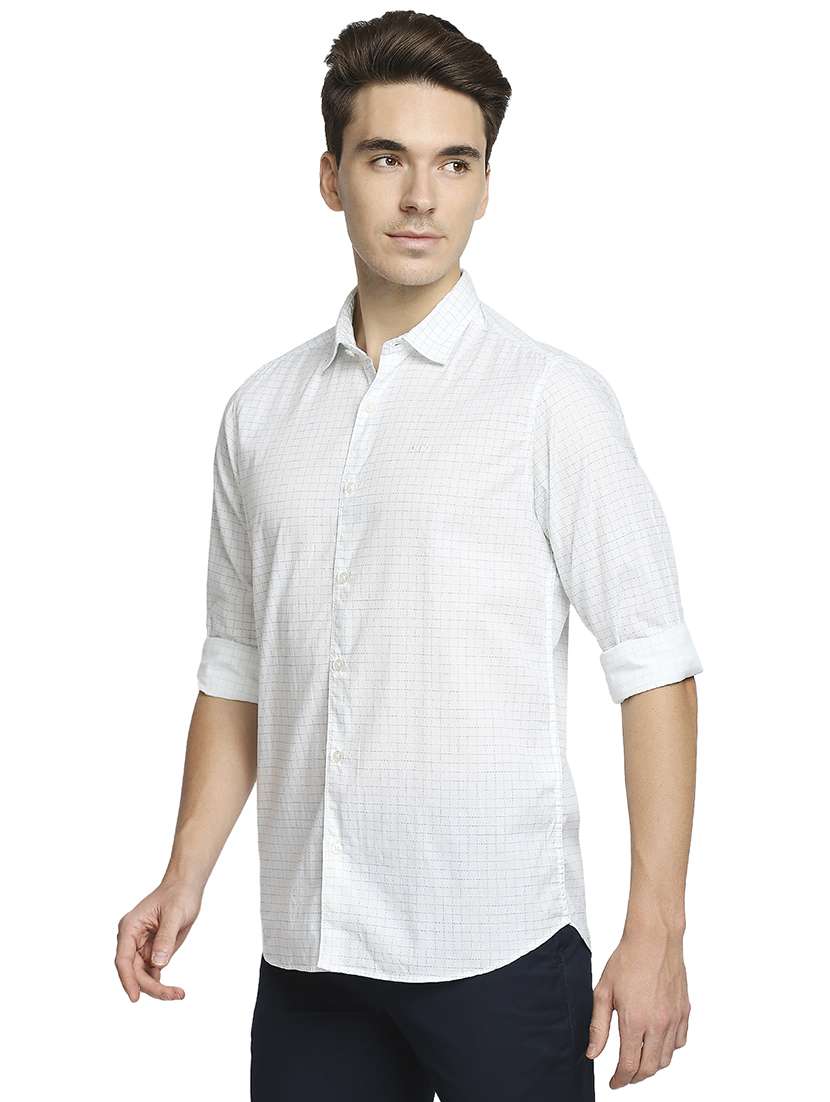 white checkered casual shirt - 18180055 - Standard Image - 1