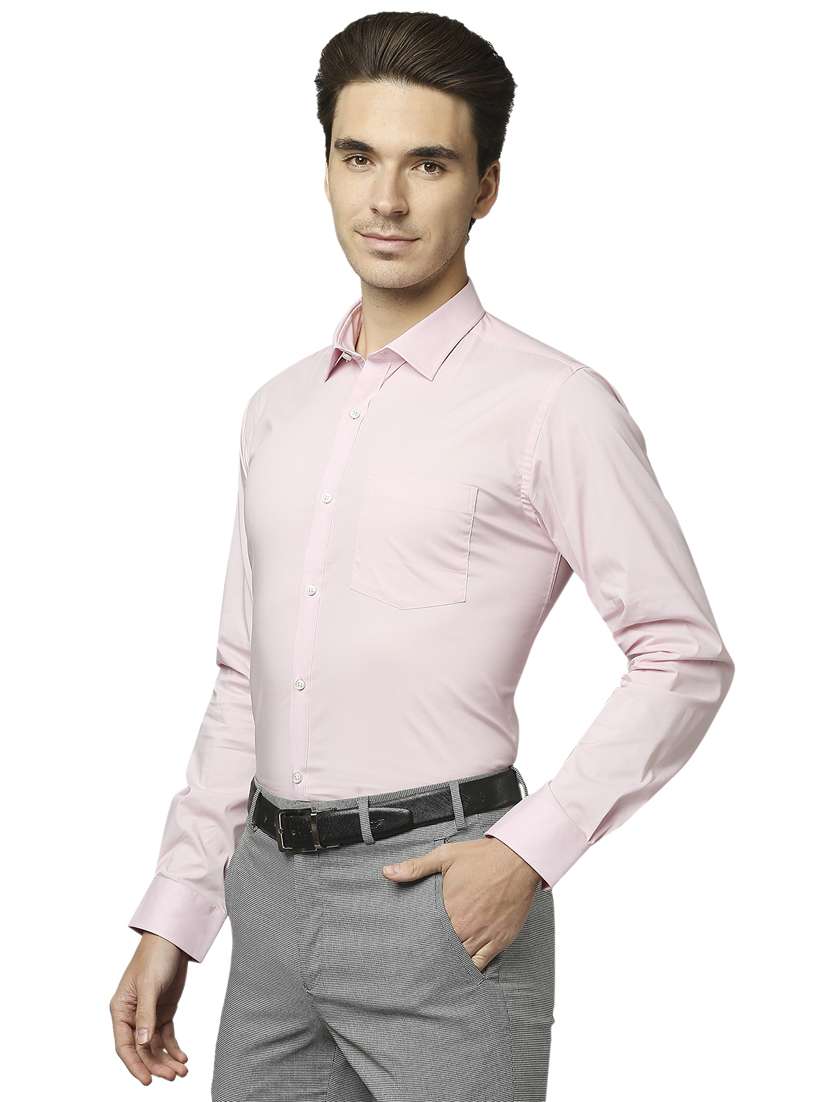 pink solid formal shirt - 18180147 - Standard Image - 1