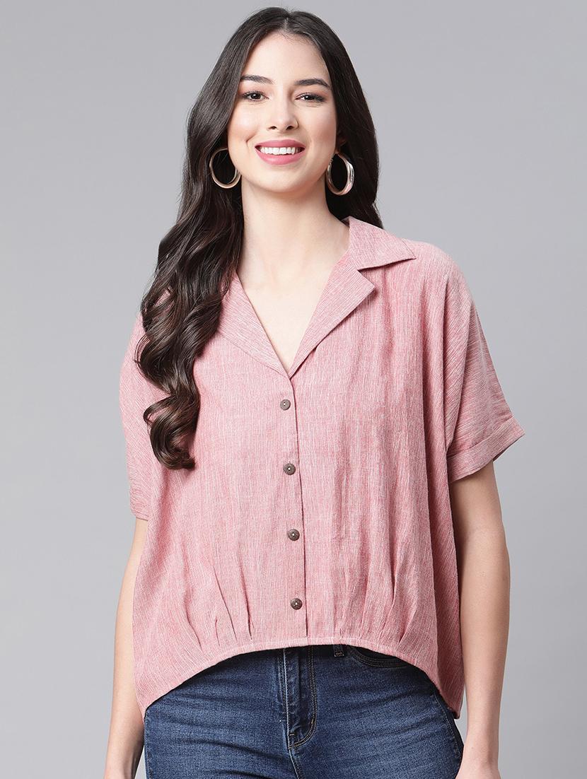 women's high-low lapel neck top - 18180298 - Zoom Image - 0