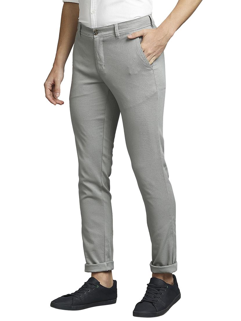 green solid flat front casual trouser - 18180364 - Standard Image - 1