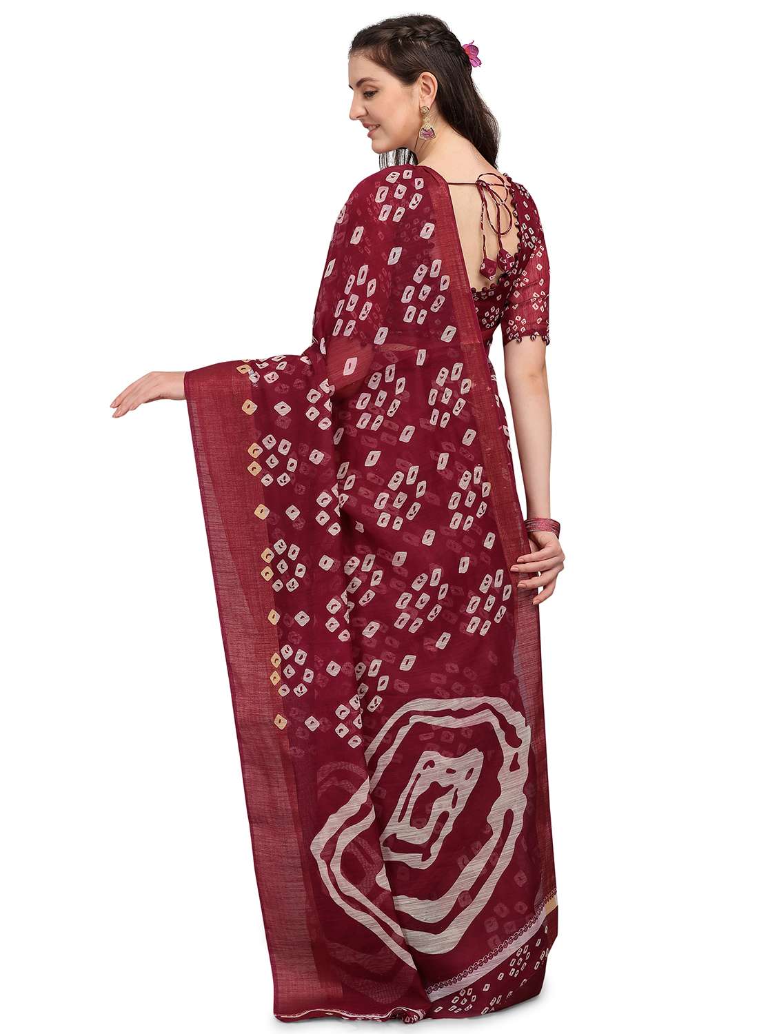 bandhani printed saree  with blouse - 18180819 -  Standard Image - 1