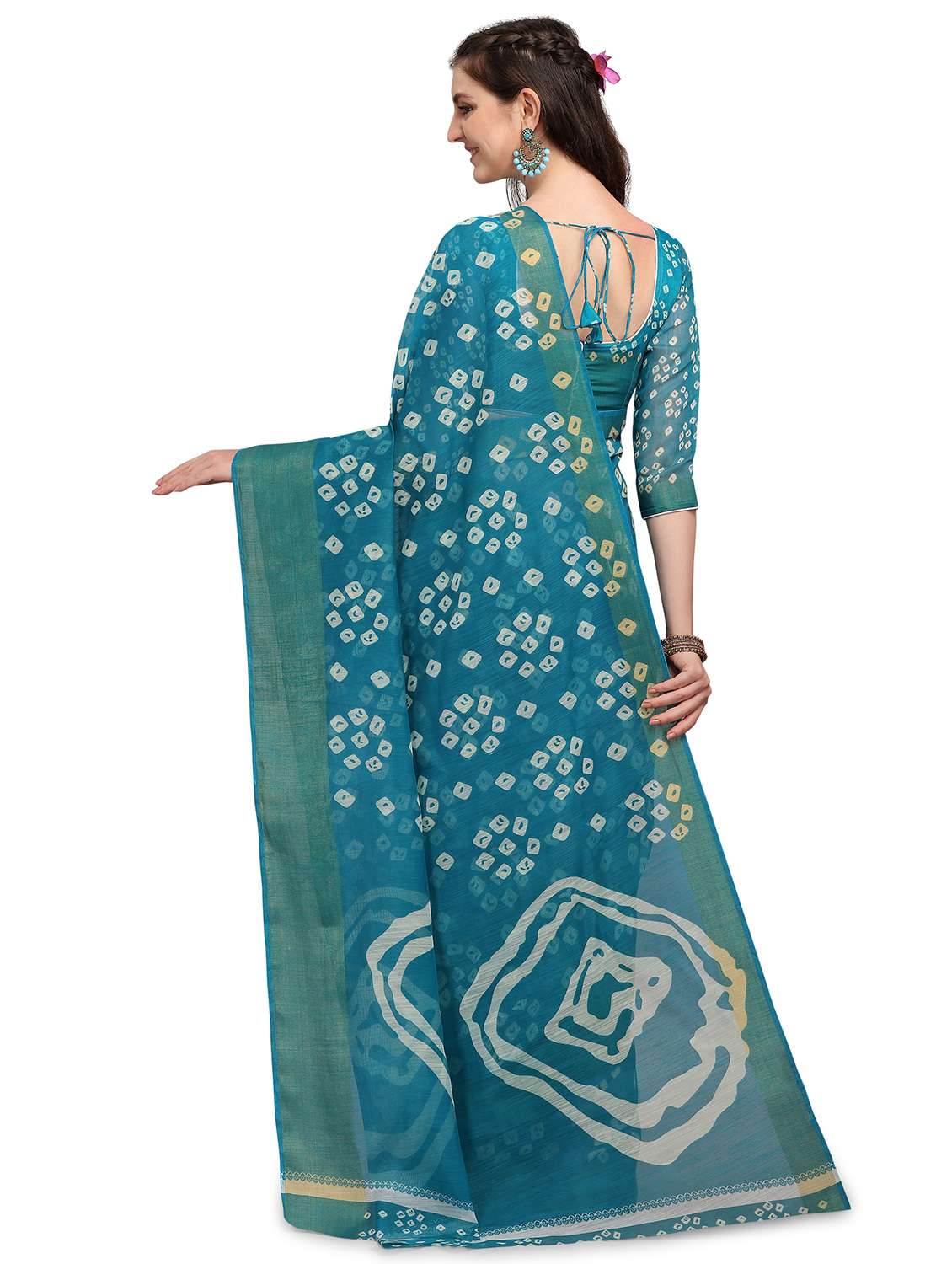 bandhani printed saree  with blouse - 18180820 -  Standard Image - 1