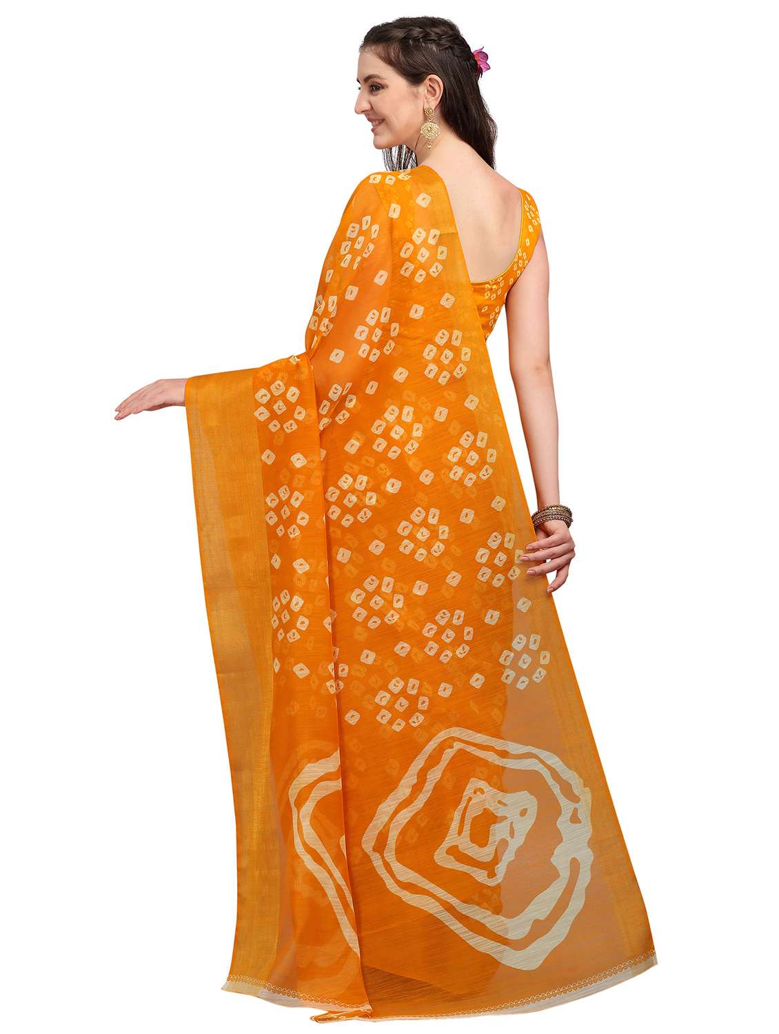 bandhani printed saree  with blouse - 18180821 -  Standard Image - 1