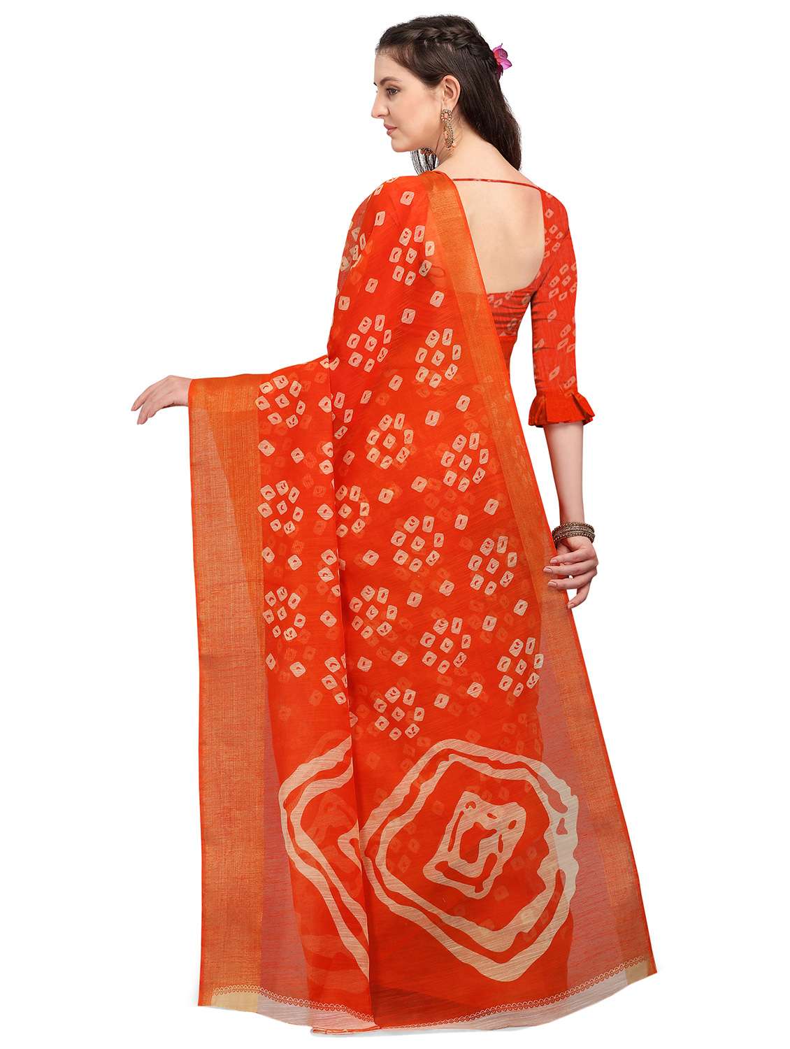 bandhani printed saree  with blouse - 18180827 -  Standard Image - 1