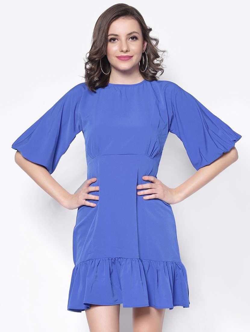women's tiered dress solid dress