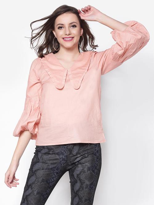 women's straight v neck top - 18181961 - Standard Image - 0