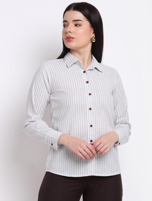 long sleeved striped shirt - 18182239 - Standard Image - 0