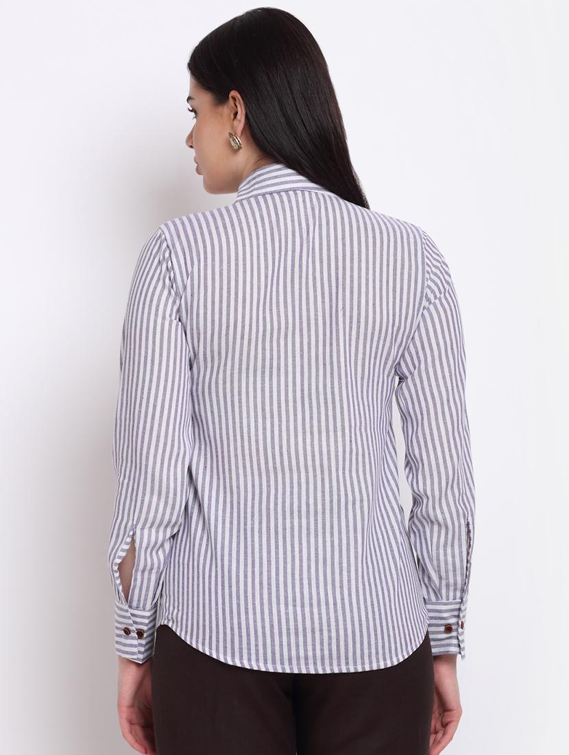 long sleeved striped shirt - 18182242 - Standard Image - 1