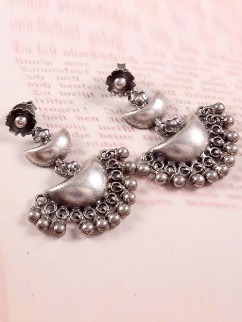 silver floral design drop earrings - 18182567 -  Standard Image - 0
